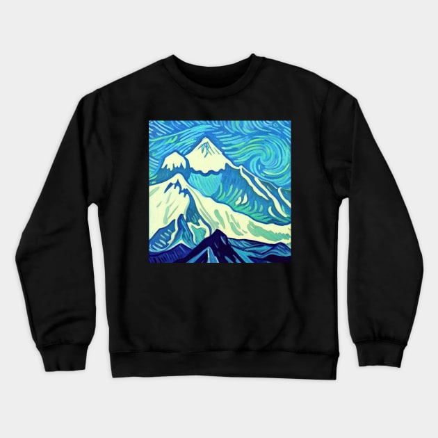 Mount Everest, Vincent van Gogh style Crewneck Sweatshirt by Classical